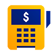 Illustration of a credit card terminal.